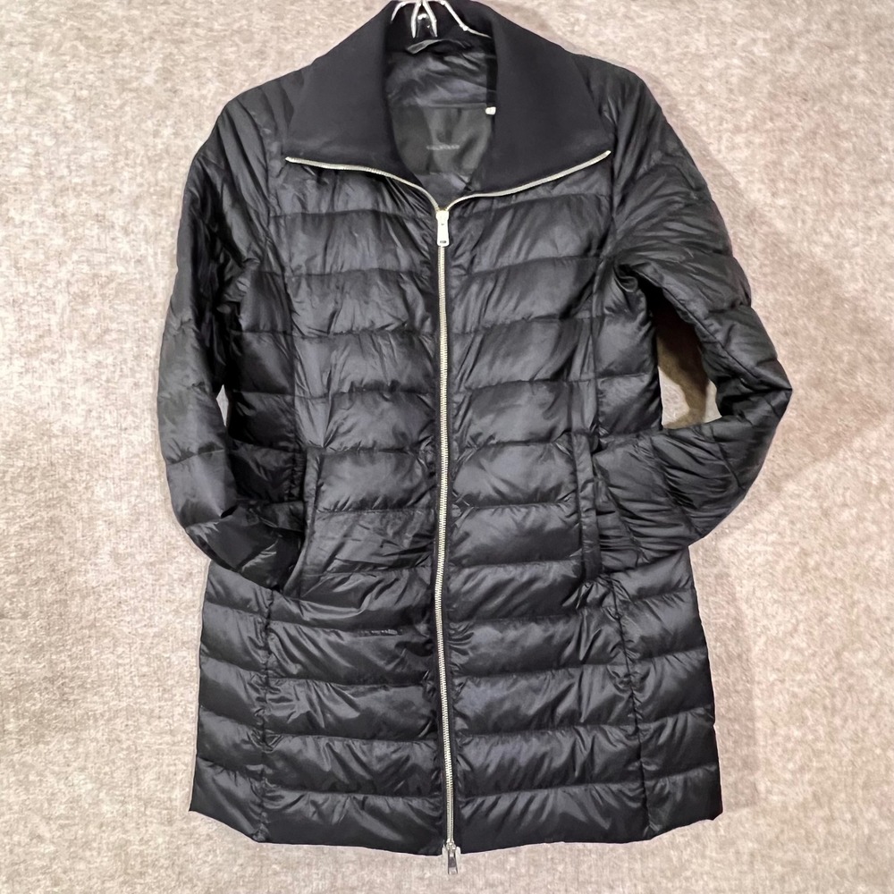 Belstaff Puffer Jacket Womens 38 Black Quilted Mid Length Lightweight US 4 XS
